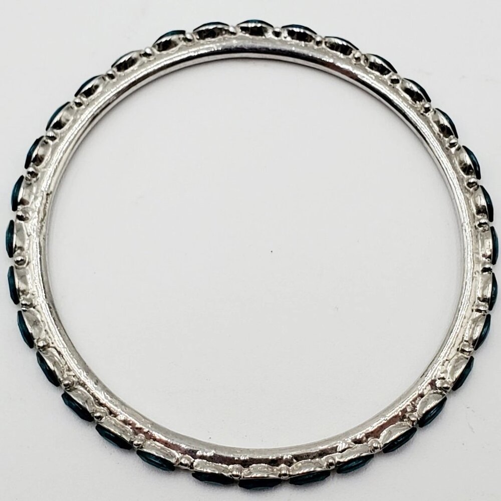 Loft Silver Tone Turquoise Bangle Bracelet